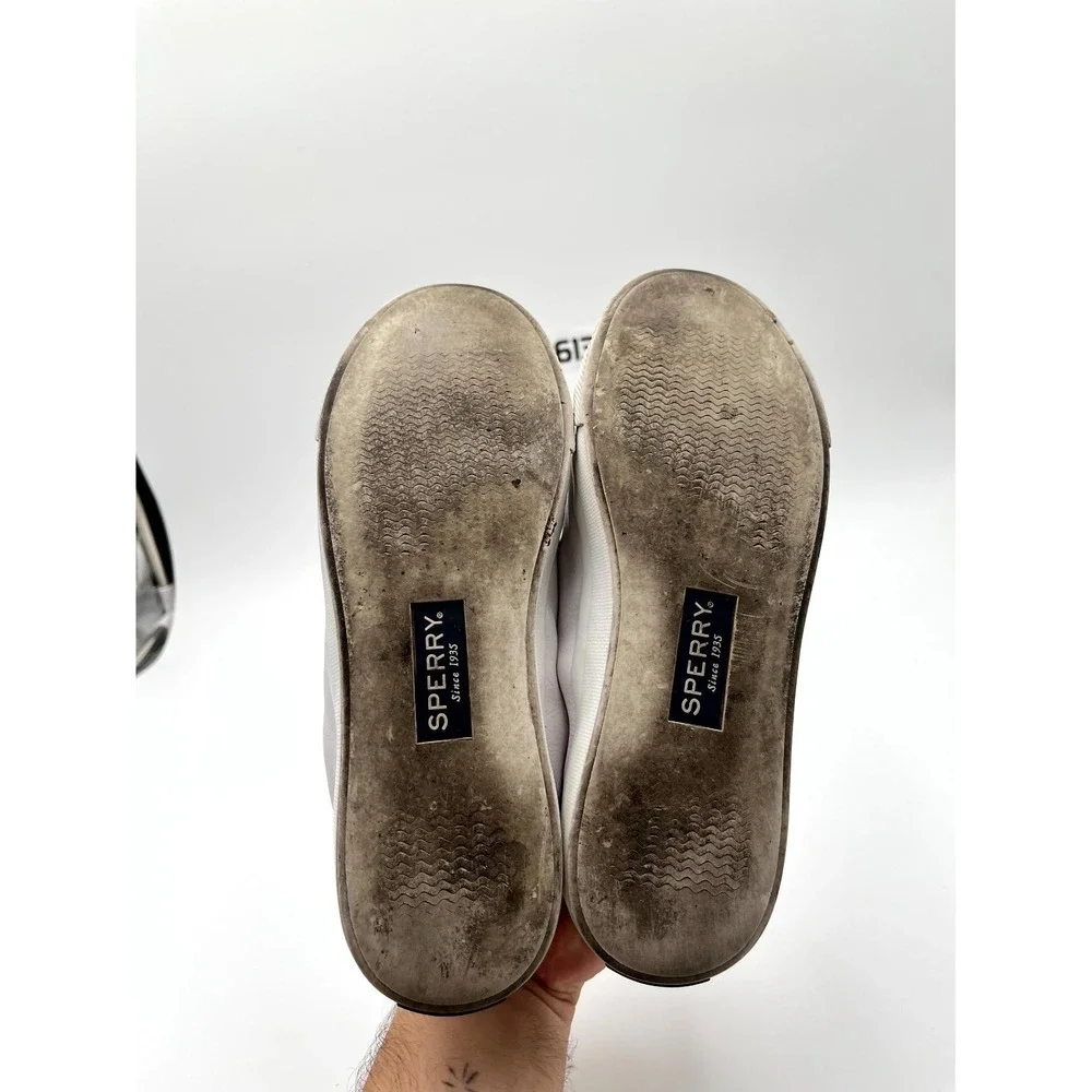 Sperry Seacoast STS91888 Women's 7M‎ Shoes Cloud White Leather Lace Up Sneakers